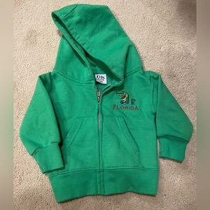 Florida Embroidered Zip Up Baby Hoodie 12m Green